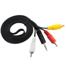 Кабель мультимедійний Jack TRRS 3.5 mm тато/3RCA  1 m Кабель AV-RCA