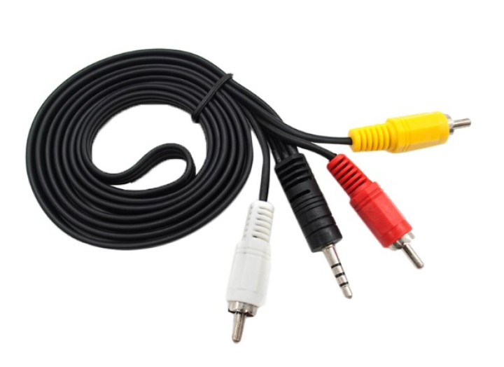 Кабель мультимедійний Jack TRRS 3.5 mm тато/3RCA 1 m Кабель AV-RCA Кабель мультимедійний Jack TRRS 3.5 mm тато/3RCA 1 m Кабель AV-RCA