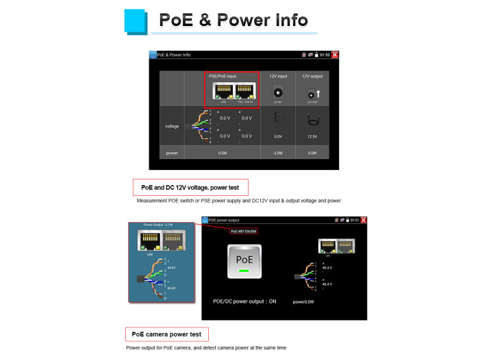 Монітор тестер відеоспостереження IPC-9800CADH PRO 8MP IP CVI TVI AHD 8MP POE 12В, Wi-Fi, 7-дюймовий екран IPS