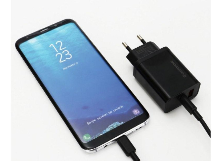 Мережева зарядна пристрій - адаптер USB Sertec ST-023 10W/2400 mAh 2 Usb + кабель Type-C, для телефону та планшета