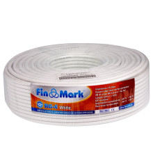 TV кабель 75 Ом FinMark RG-6 білий, довжина 100 м, для супутникового та цифрового телебачення