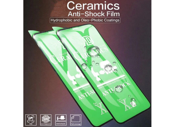 Керамічне гнучке захисне скло для iPhone 7/8 SE2020 Чорне, твердість 9H, олеофобне покриття