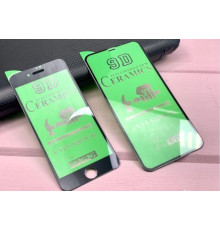 Керамічне гнучке захисне скло для iPhone 6 / 6S колір чорний, твердість 9H, олеофобне покриття