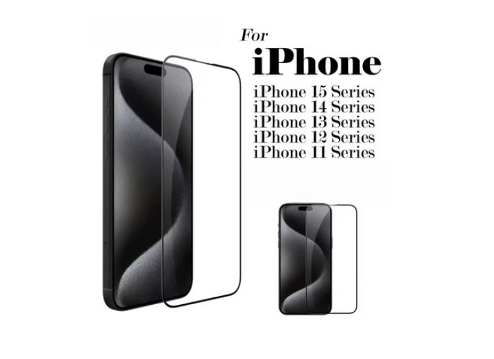 Захисне скло (NP) FullGlue для iPhone 15 Pro Max \15pro\14\14 Plus \13 Pro Max\ X \XS \ 11 pro FullGlue для iPhone 15, 9D, чорна рамка