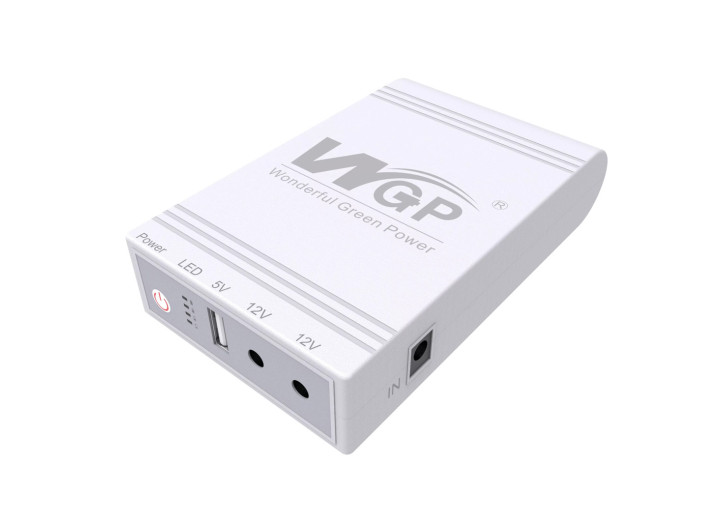 Mini UPS Джерело безперебійного живлення WGP WGP103C білий (USB 5v, 5v-12V-12v) 59.20WH/16000 mAh до 8 годин роботи