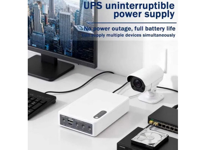 Mini UPS  QX-606 Джерело безперебійного живлення  білий 47 WH/20000 mAh до 8 годин роботи