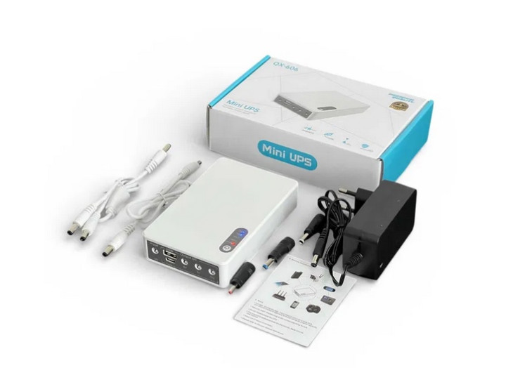 Mini UPS  QX-606 Джерело безперебійного живлення  білий 47 WH/20000 mAh до 8 годин роботи