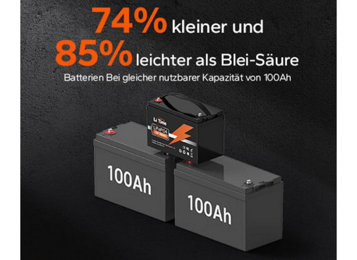 Аккумулятор LiTime LiFePO4 12.8V 100Ah 100A BMS