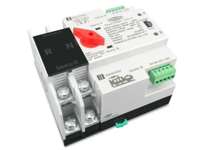 Автоматичний перемикач резервного живлення   TOMZN 125A 2P 220В AC, однофазний АВР