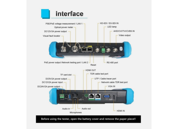 Професійний монітор-тестер відеоспостереження IPC-9800MOVTADHS PRO + Кабельний трекер | IP, TVI, CVI, AHD, SDI, CVBS | PoE | Wi-Fi |
