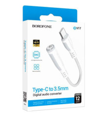Адаптер BOROFONE BV17 USB-C to 3.5mm White