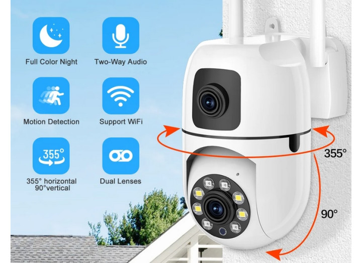 IP-камера відеоспостереження 8MP з Wi-Fi, PTZ і нічним баченням IP-камера відеоспостереження 8MP з Wi-Fi, PTZ і нічним баченням