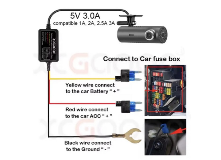 Кабель живлення Hardwire Kit Type-C для відеореєстратора 70mai з режимом паркування 12-24В 5В 3A(Midrive UP03)