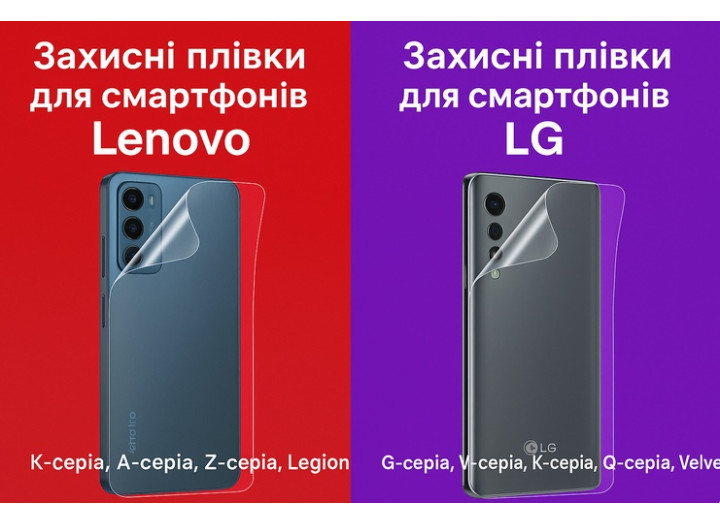 Броньована гідрогелева плівка Lenovo – захист задньої кришки смартфона Броньована гідрогелева плівка Lenovo – захист задньої кришки смартфона