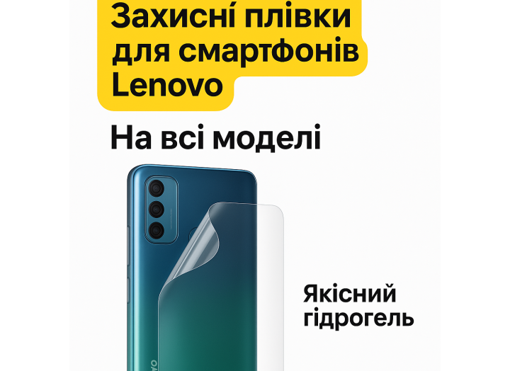 Броньована гідрогелева плівка Lenovo – захист задньої кришки смартфона Броньована гідрогелева плівка Lenovo – захист задньої кришки смартфона