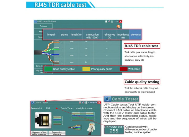 Сервісний монітор-тестер ET-IPCH12ADHS 8" – 8MP IP/CVI/TVI/AHD, POE, 12В, HDMI 4K, 8K H.265 Сервісний монітор-тестер ET-IPCH12ADHS 8" – 8MP IP/CVI/TVI/AHD, POE, 12В, HDMI 4K, 8K H.265