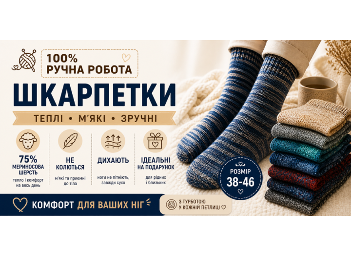 Шкарпетки Ручної Роботи для Чоловіків і Жінок