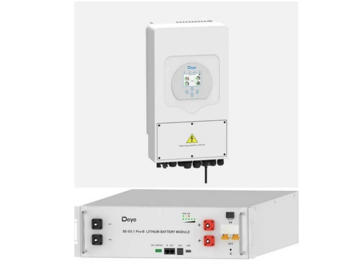 Комплект резервного живлення Гібридний Deye (6 кВт, 1 фаза) + АКБ (5,12 кВт, 51,2 В, 100AH)
