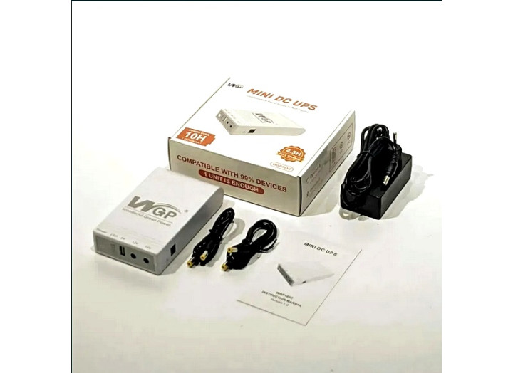 Mini UPS Джерело безперебійного живлення WGP WGP103C білий (USB 5v, 5v-12V-12v) 59.20WH/16000 mAh  блок живлення на 12v 3A