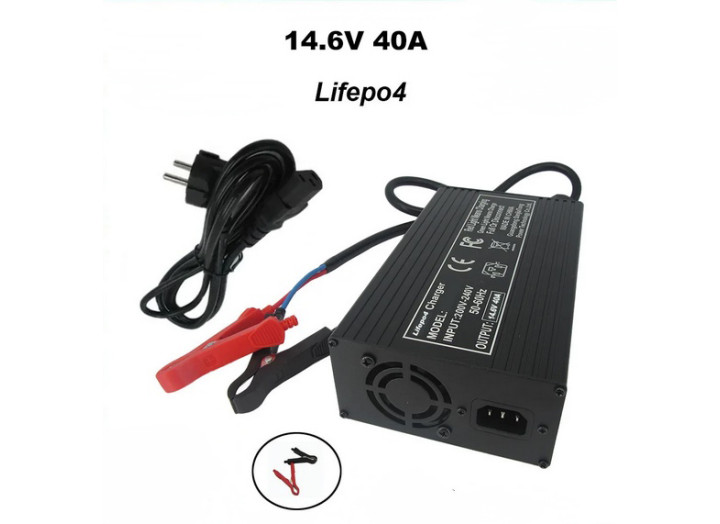 Потужний зарядний пристрій 40A 14,6В для LiFePO4 акумуляторів 12В з системами захисту