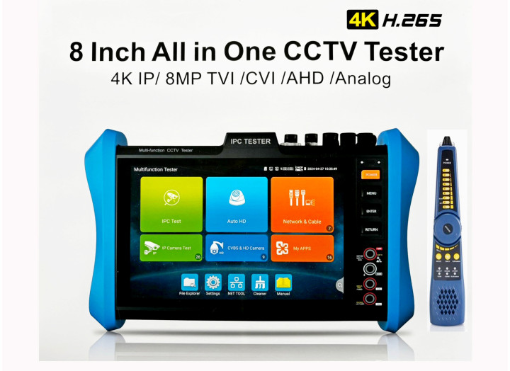 Сервісний монітор-тестер відеоспостереження IPC -9800AHD Pro Full 8MP IP + CVBS HDMI Out / POE, Wi-Fi для налаштування відеокамер