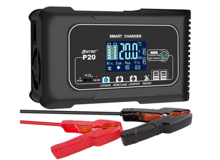 Інтелектуальний зарядний пристрій HTRC P20 12V/24V 20A (LiFePO4, AGM, GEL)