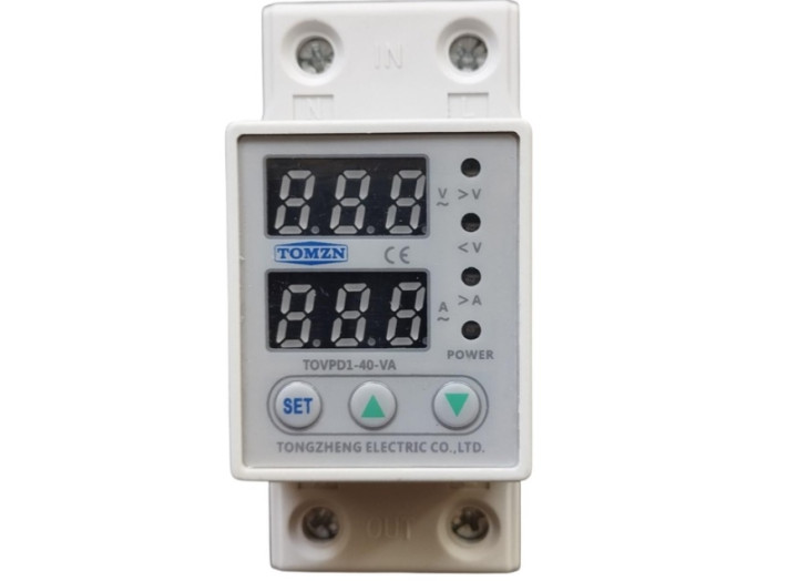Електронне реле напруги TOMZN TOVPD1-40-VA із захистом по струму та потужності 40А
