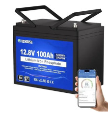 Акумуляторна батарея LiFePO4 12.8V/100Ah з Bluetooth  DC HOUSE 12v 100ah  Тривалий термін експлуатації: 4000+ циклів  