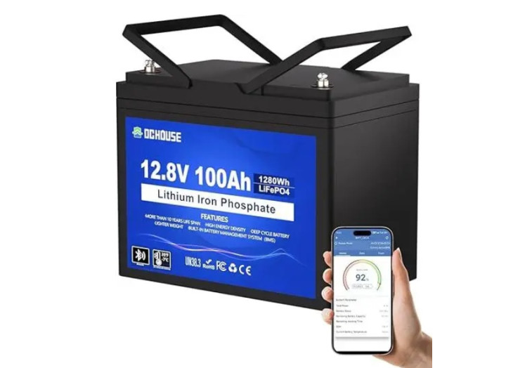 Акумуляторна батарея LiFePO4 12.8V/100Ah з Bluetooth  DC HOUSE 12v 100ah  Тривалий термін експлуатації: 4000+ циклів  