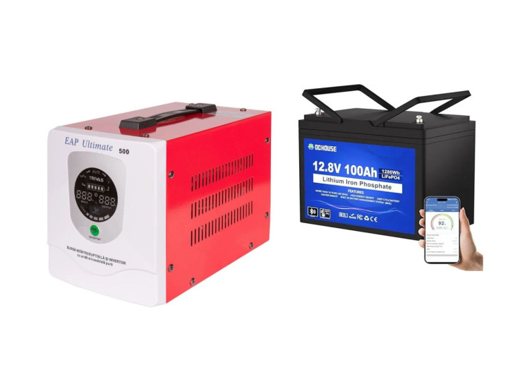 Готовий комплект безперебійного живлення з правильною синусоїдою 500W + LiFePO4 акумулятор 100Ah