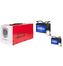 Потужний комплект безперебійного живлення 1050W з правильною синусоїдою + 2× LiFePO4 акумулятори 100Ah