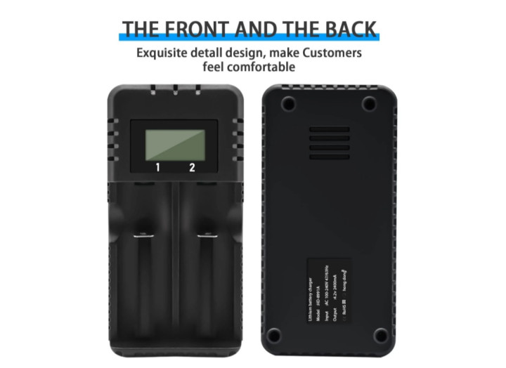Зарядний пристрій Li-ion для акумуляторів LCD дисплей 2 слоти для 3.7В 26650/18650/14500/16340 Li-ion