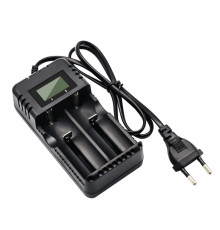 Зарядний пристрій Li-ion для акумуляторів LCD дисплей 2 слоти для 3.7В 26650/18650/14500/16340 Li-ion