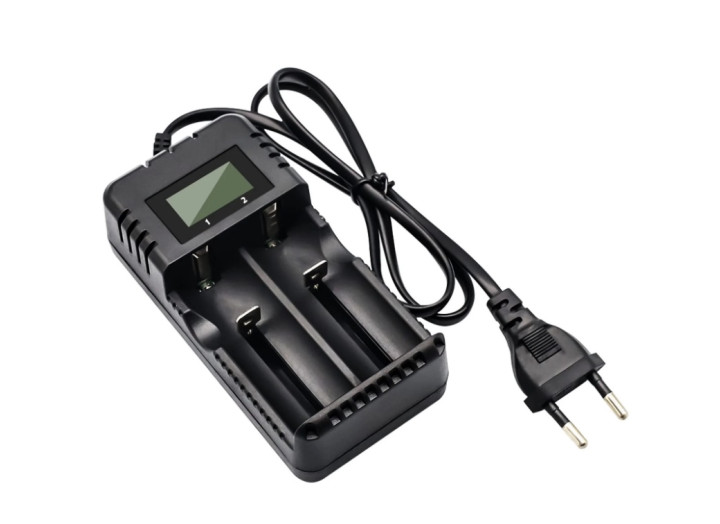 Зарядний пристрій Li-ion для акумуляторів LCD дисплей 2 слоти для 3.7В 26650/18650/14500/16340 Li-ion