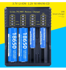 Зарядний пристрій Універсальний 18650 для акумуляторів 18650 21700 17500 16340 26650 AA AAA C 3.7 V Li-Ion та 1.2 V NI-MH/NI-CD