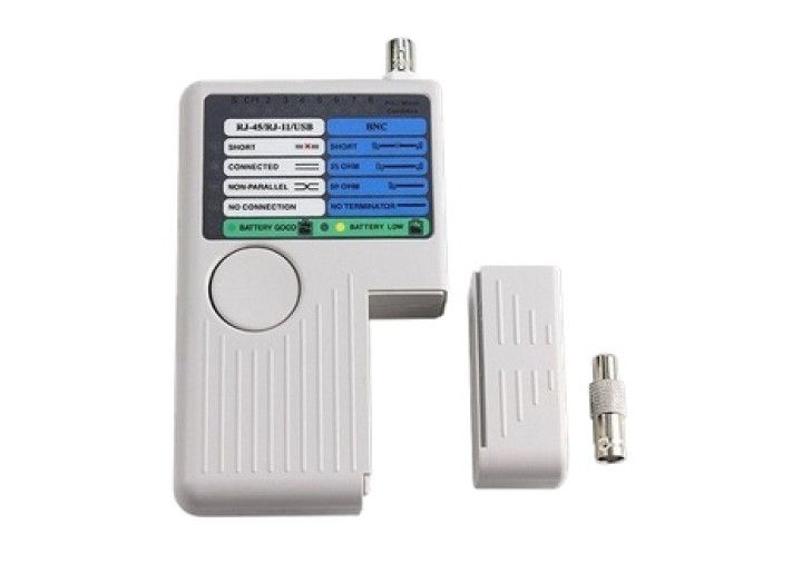 Тестер мережевий RJ-45, RJ-12, USB та BNC