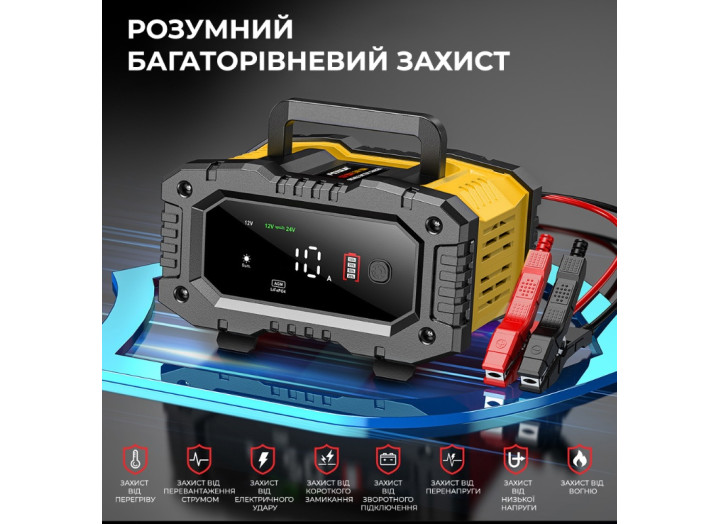 Зарядний пристрій для акумулятора FOXSUR (12V/10A-24V/5A) FPT-100 