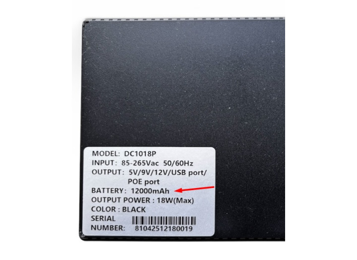 Джерело безперебійного живлення Mini UPS DC1018, 18Вт, 12000 мА·год, вихід 5V/9V/12V – для роутера, модему, комутатора