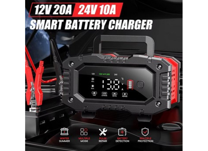 Зарядний пристрій для акумулятора FOXSUR (12V/20A-24V/10A) FPT-200