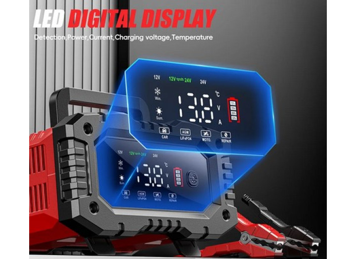 Зарядний пристрій для акумулятора FOXSUR (12V/20A-24V/10A) FPT-200