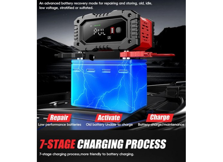 Зарядний пристрій для акумулятора FOXSUR (12V/20A-24V/10A) FPT-200