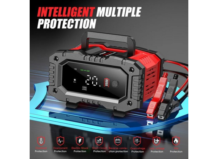 Зарядний пристрій для акумулятора FOXSUR (12V/20A-24V/10A) FPT-200