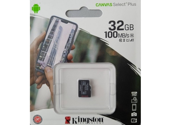 Карта пам'яті Kingston Canvas Select Plus 32GB microSD Class 10 А1 UHS-1