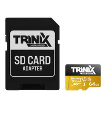 Карта пам'яті 64GB microSDXC (з SD адаптером) U3 V30 A1 Trinix