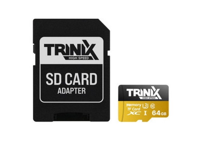 Карта пам'яті 64GB microSDXC (з SD адаптером) U3 V30 A1 Trinix