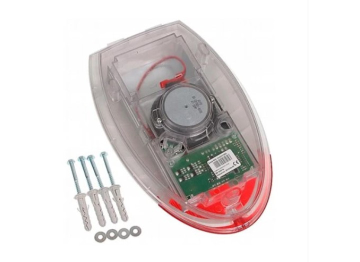 Сирена Satel SD-3001R світло-звукова, 12В / 1,2 Аг 12В, 120 дБ, встановлюється на вулиці. Пластиковий корпус.