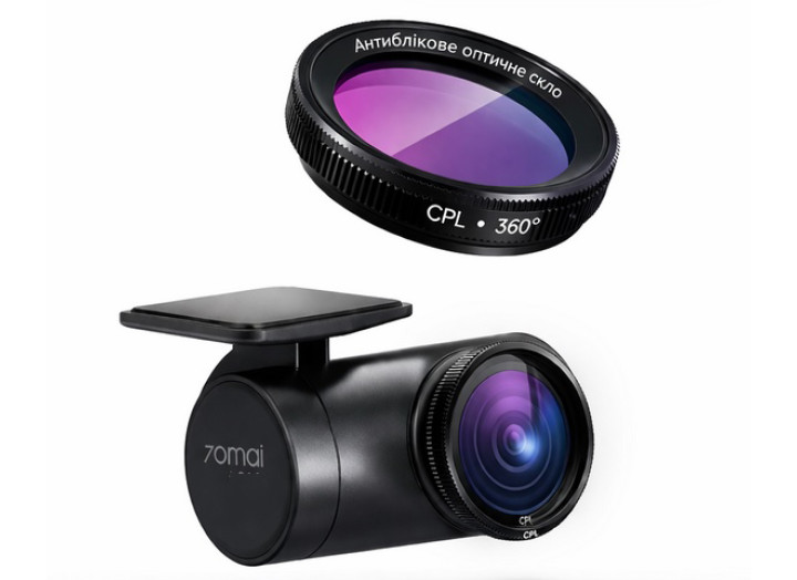 CPL поляризаційний фільтр 360° для відеореєстратора 70mai A810 (задня камера RC11/RC12) – оптичне скло, антибліковий