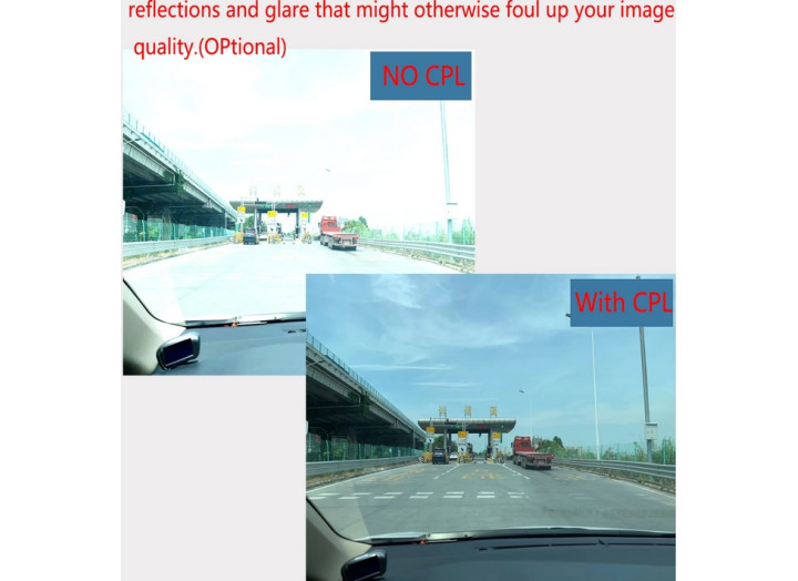 CPL поляризаційний фільтр 360° для відеореєстратора 70mai A810 (задня камера RC11/RC12) – оптичне скло, антибліковий