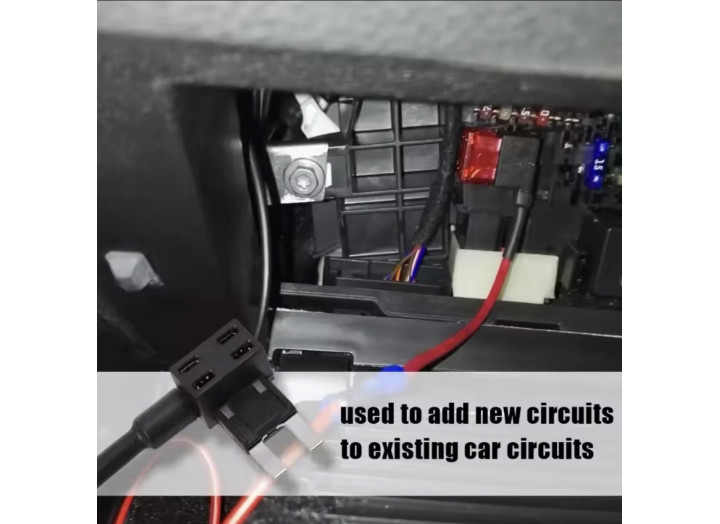 Кабель режиму паркування Type-C (кутовий) 5V 2.5A Hardwire Kit для відеореєстраторів + комплект адаптерів запобіжників