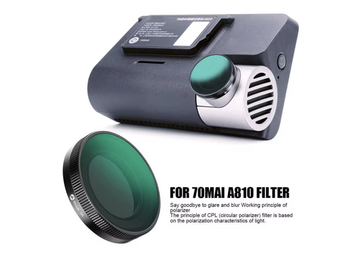 Поляризаційний CPL-фільтр зі скла A810 для відеореєстраторів Xiaomi 70mai Dash Cam